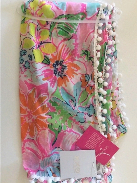 Lilly Pulitzer Other - Lilly Pulitzer Bright Multi Floral Mini Skirt with Pom-Pom Trim